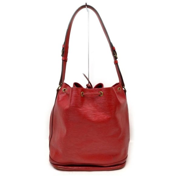 Authentic Louis Vuitton Shoulder Bag Noe Red Epi Used LV Handbag Vintage - Picture 1 of 12